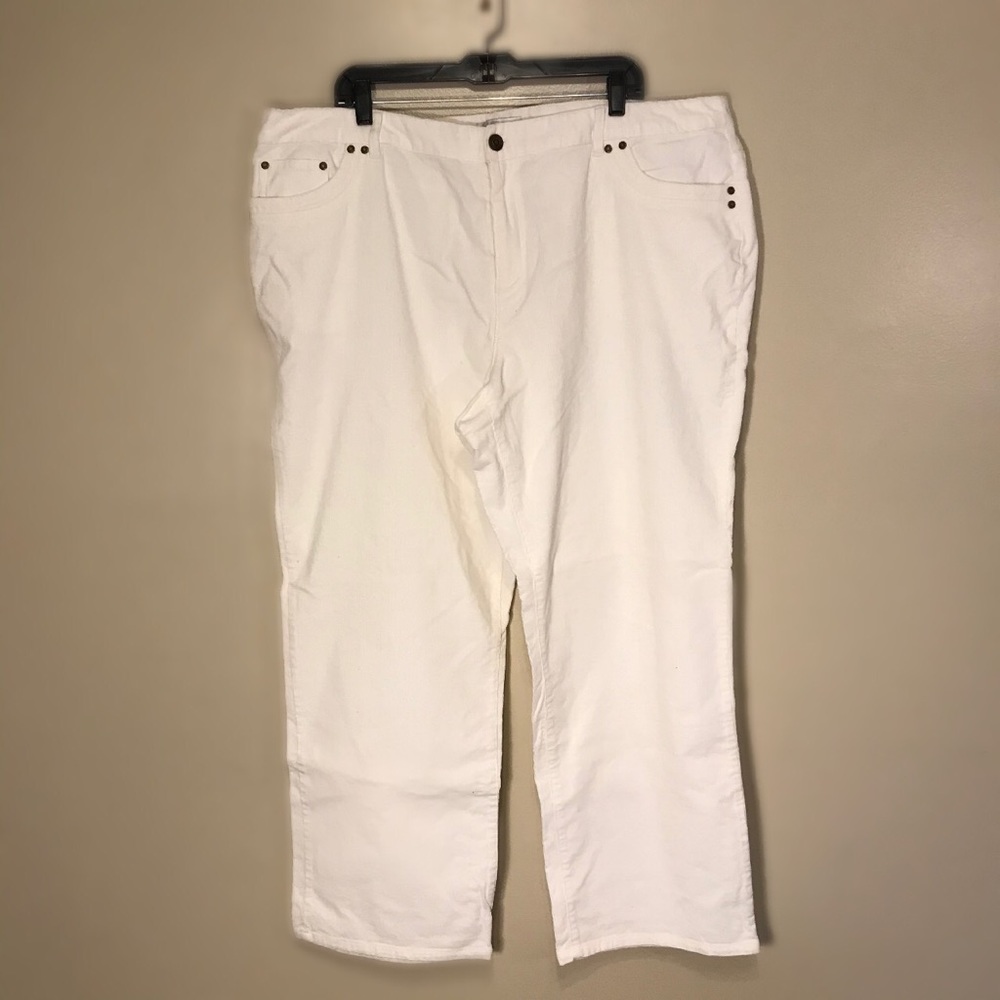 Winter white corduroy jeans, size 24W